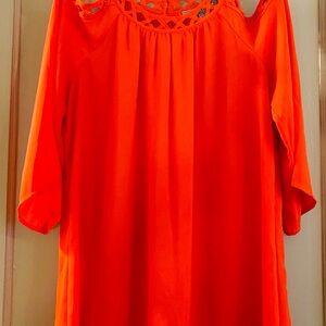 Vibrant Tomato Red Women's off the shoulder Blouse